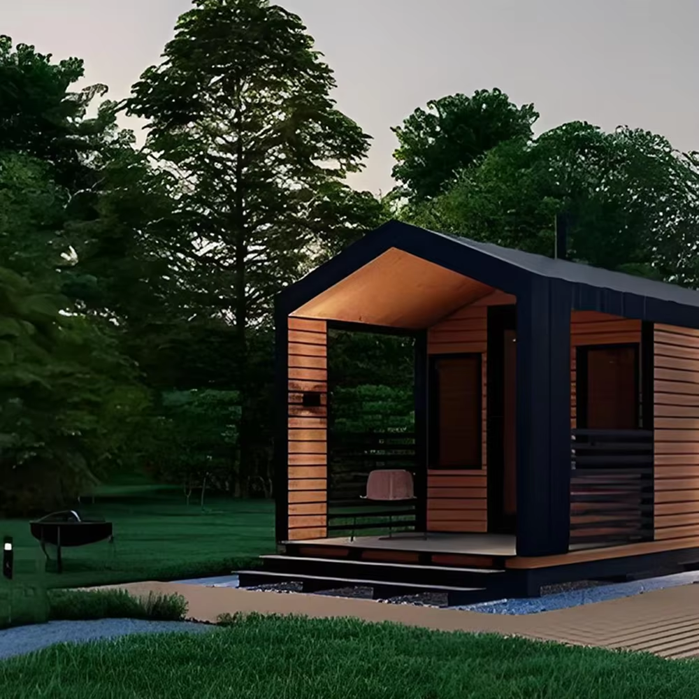 Pitched Roof Garden Sauna Pod with Front Glass Door CSA-657 Door and glass