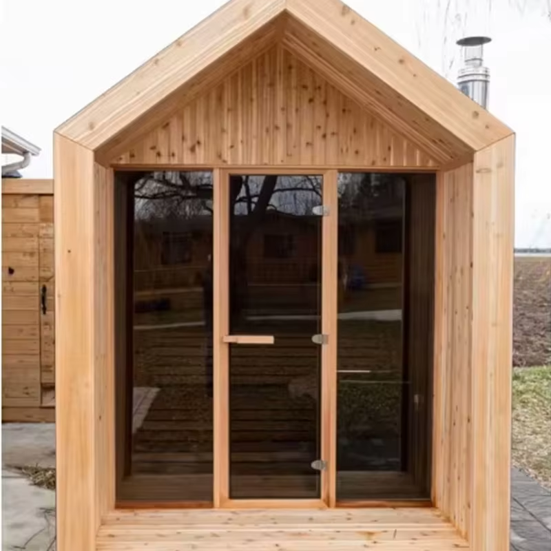 Pitched Roof Garden Sauna Pod with Front Glass Door CSA-657 Buyer reference