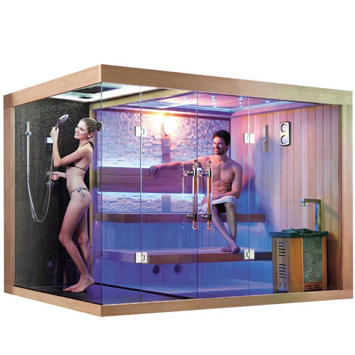 Commercial Sauna Shower Room with Glass Wet Zone product image
