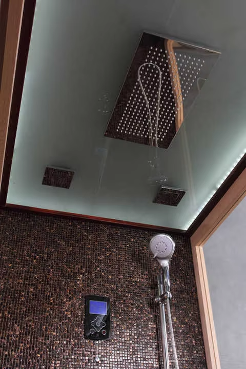 Commercial Sauna Shower Room with Glass Wet Zone CSA-660 Side profile
