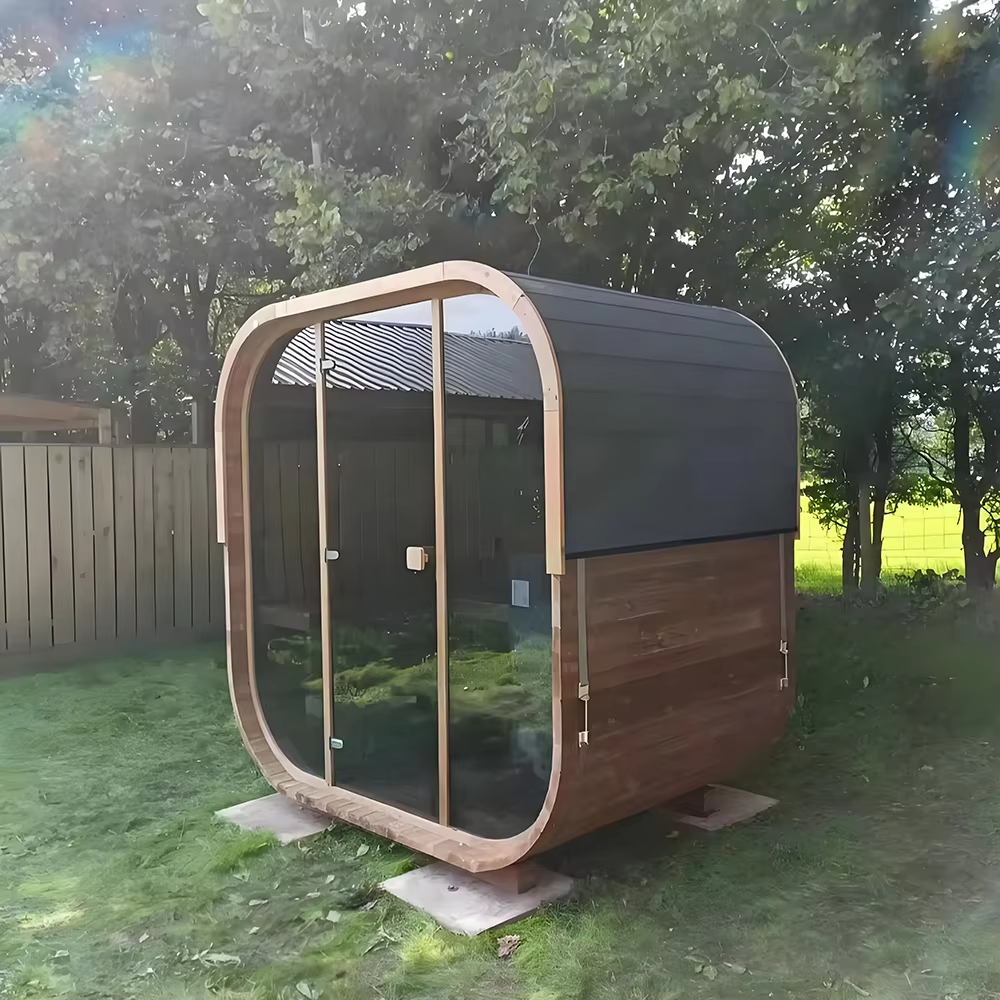 Black Oval Glass Outdoor Sauna Pod with Wood Interior CSA-667 Buyer reference