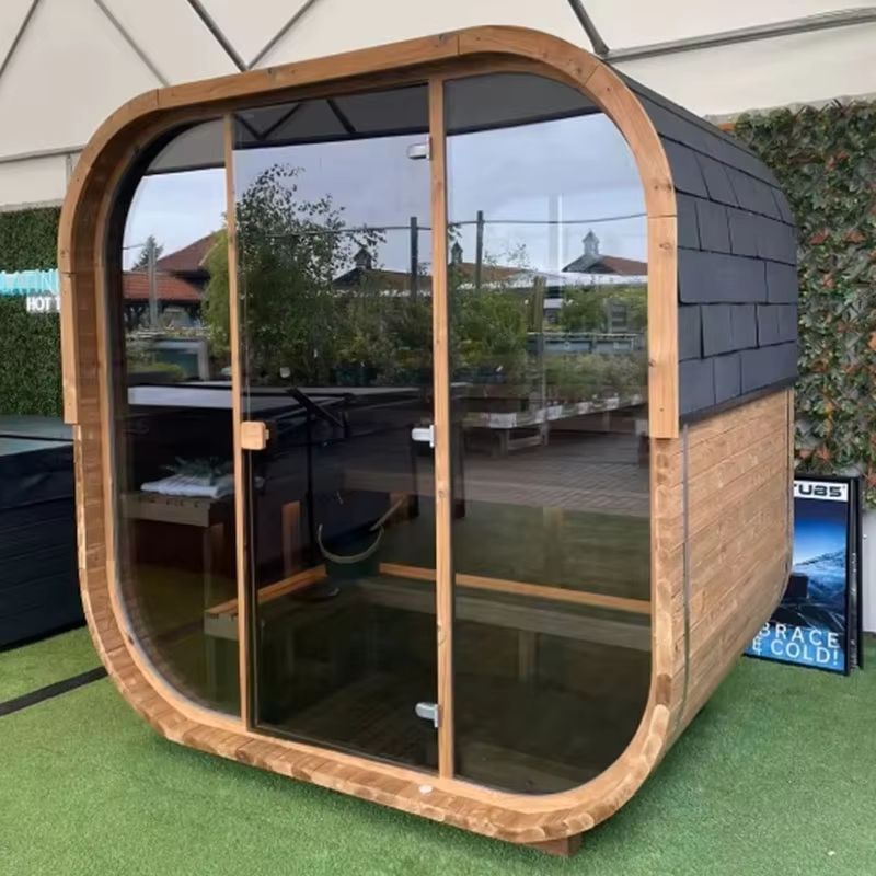 Panoramic Round-Corner Outdoor Sauna Pod product image