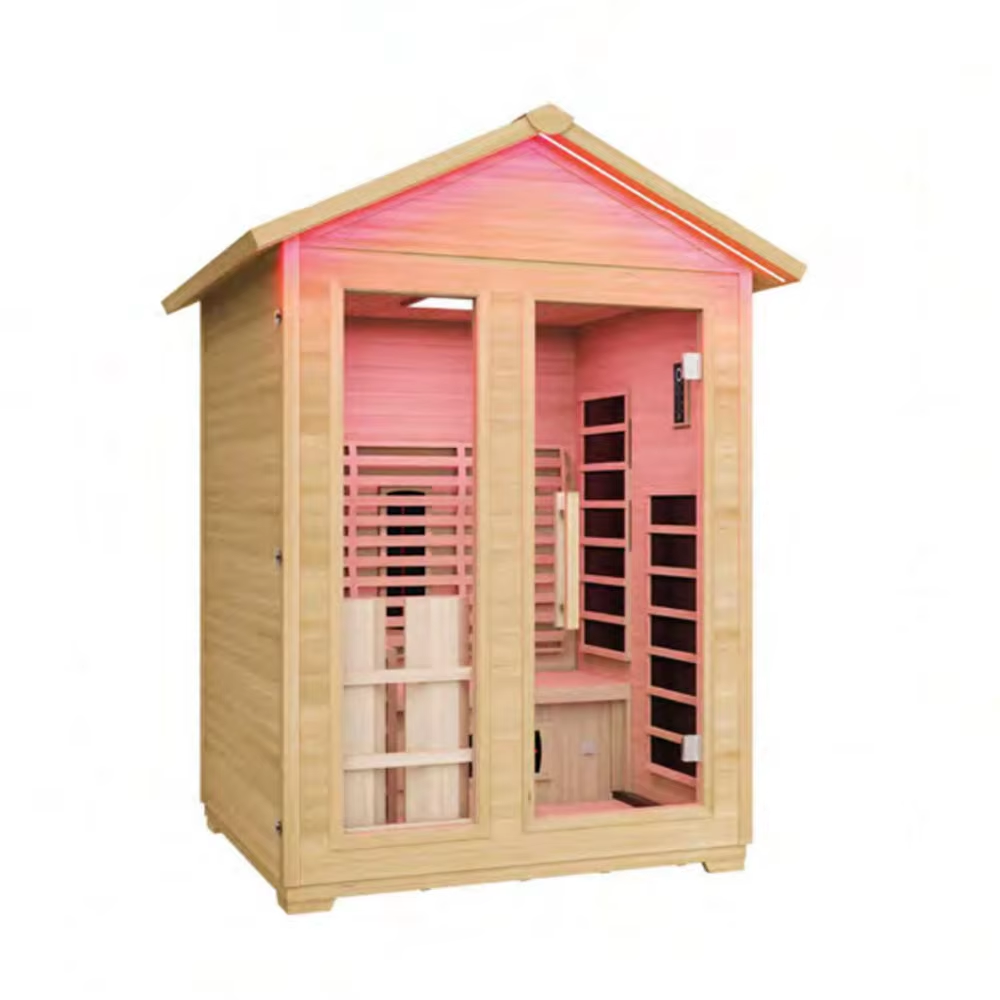 Small Gable-Roof Sauna Cabin with Glass Door product image