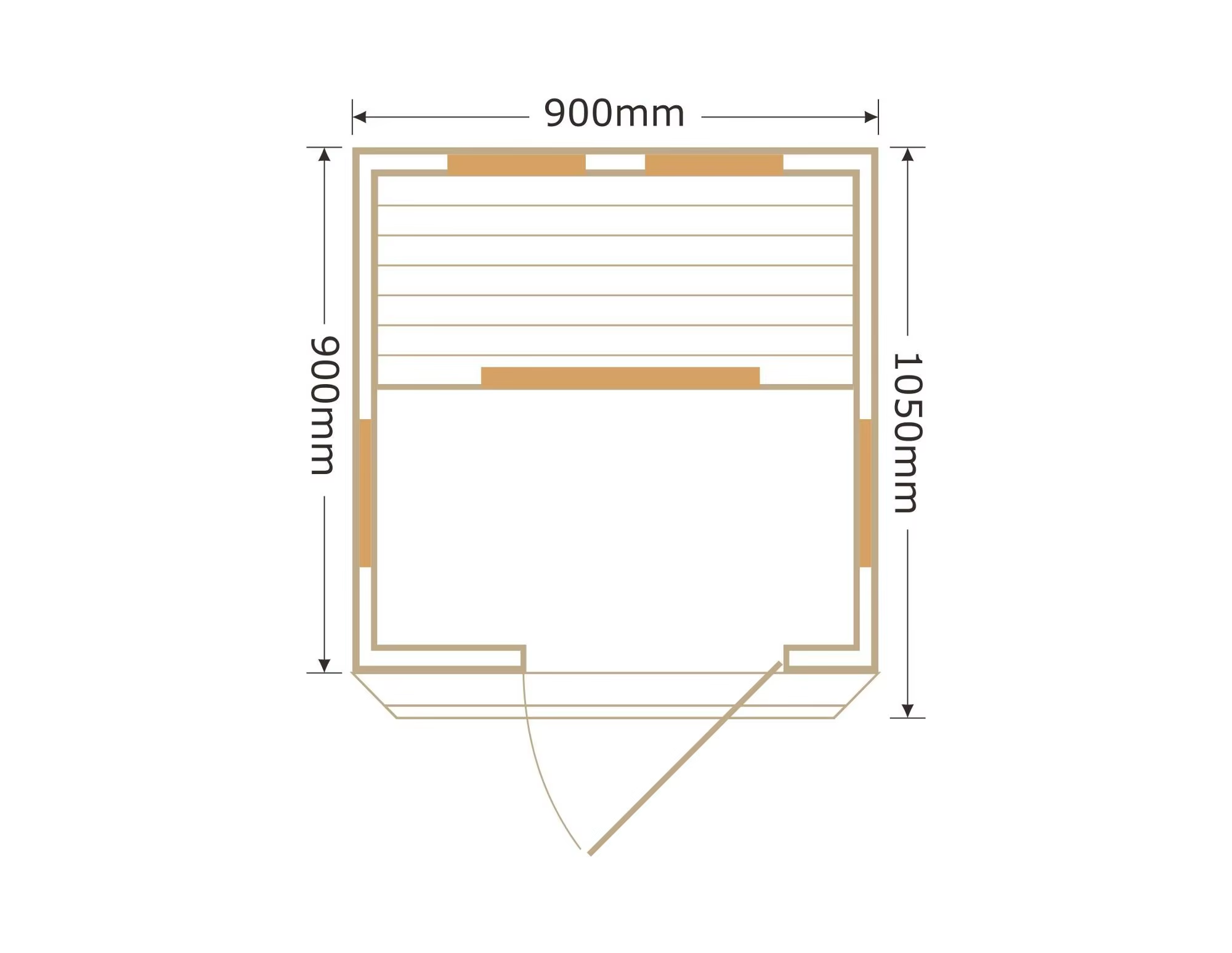 Single-Person Indoor Infrared Sauna Cabin with Detail Kit CSA-675 Exterior angle