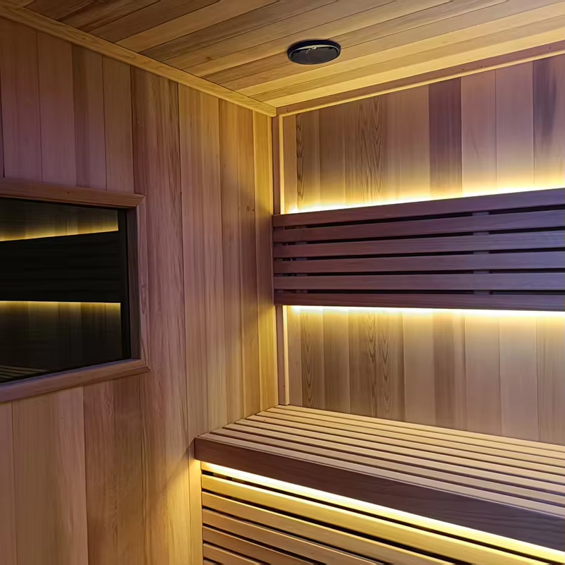 Factory-Tested Black Glass Sauna Cabin with Bench Detail CSA-681 Buyer reference