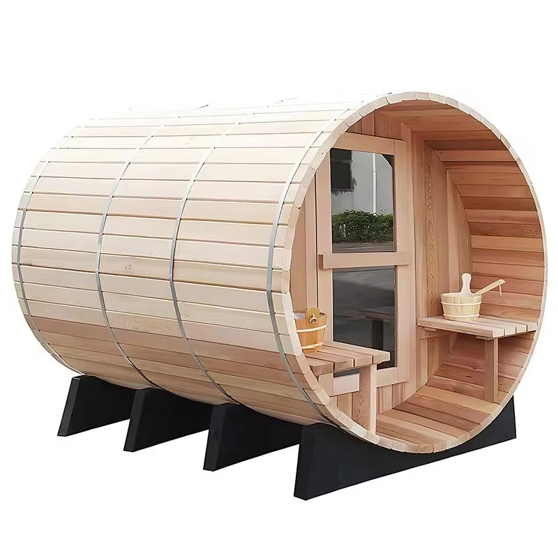 Traditional Wood Barrel Sauna with Side Door and Detail Kit product image