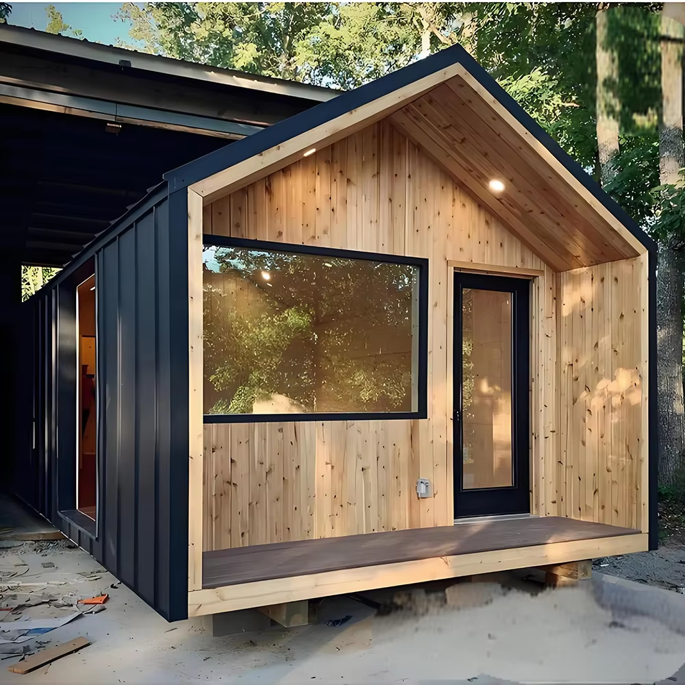 Gable-Roof Outdoor Sauna Cabin with Black Exterior product image
