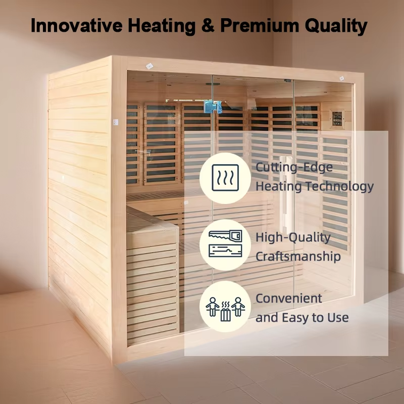 Panoramic Indoor Infrared Sauna Room with Glass Front CSA-692 Exterior angle