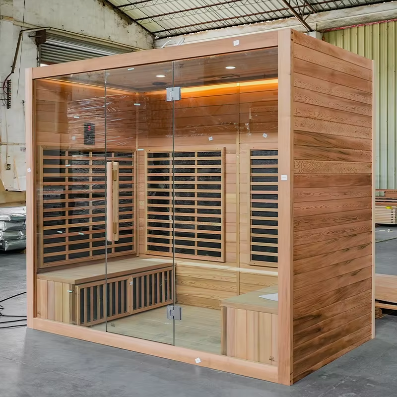 Panoramic Indoor Infrared Sauna Room with Glass Front CSA-692 Door and glass