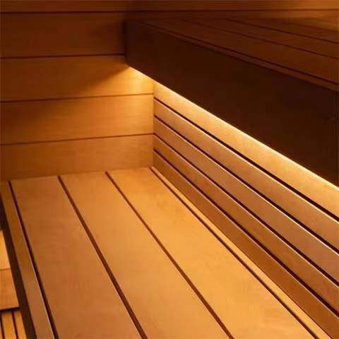 Black Outdoor Glass Front Sauna Cabin with Interior Lighting CSA-701 reference view 4
