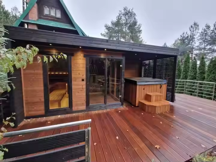 Rectangular Outdoor Sauna Suite with Side Spa Tub CSA-703 reference view 4