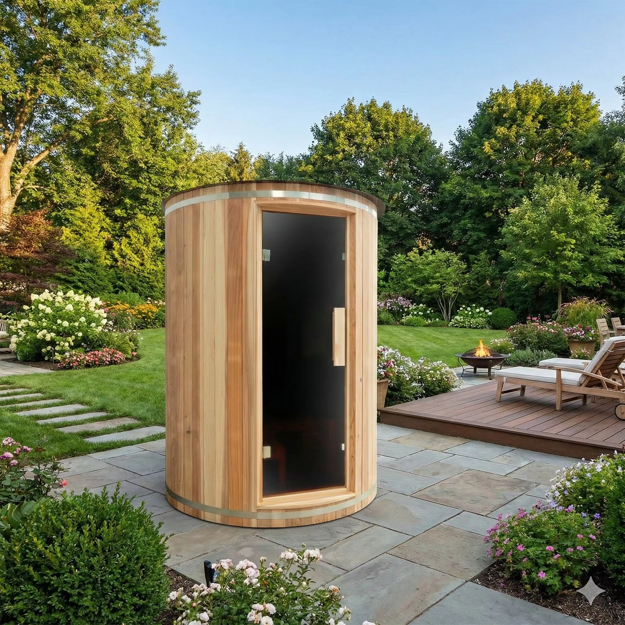 Compact Japanese Cedar Outdoor Sauna Pod product image