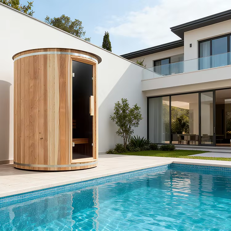 Compact Japanese Cedar Outdoor Sauna Pod CSA-708 reference view 6