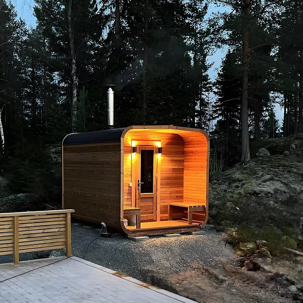 Curved Wood-Fired Outdoor Sauna Cabin product image