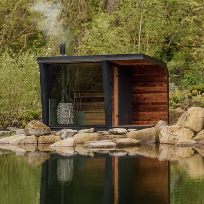 Outdoor Sauna Shower Suite With Glass Front CSA-713 reference view 2