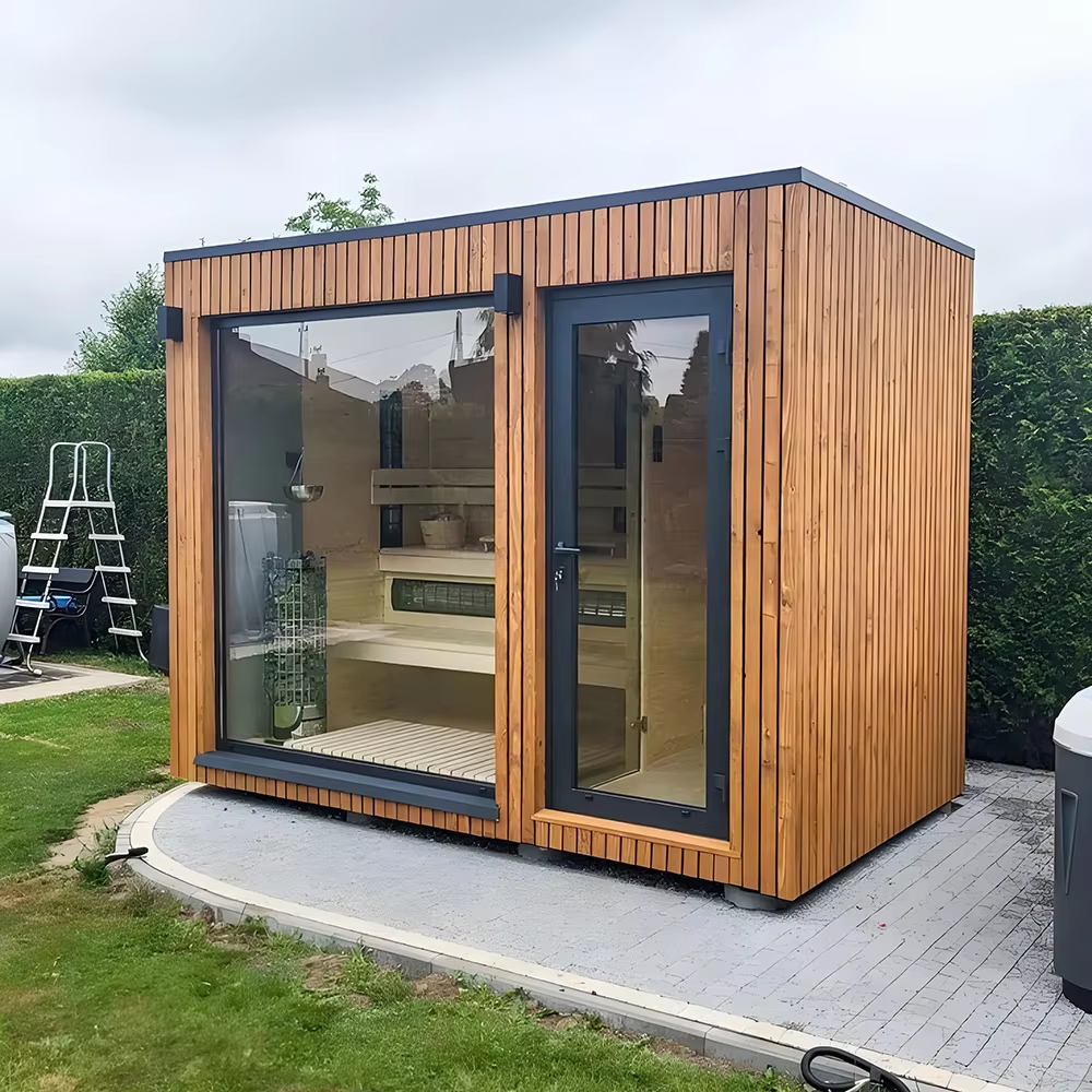 Outdoor Sauna Shower Suite With Glass Front CSA-713 reference view 3