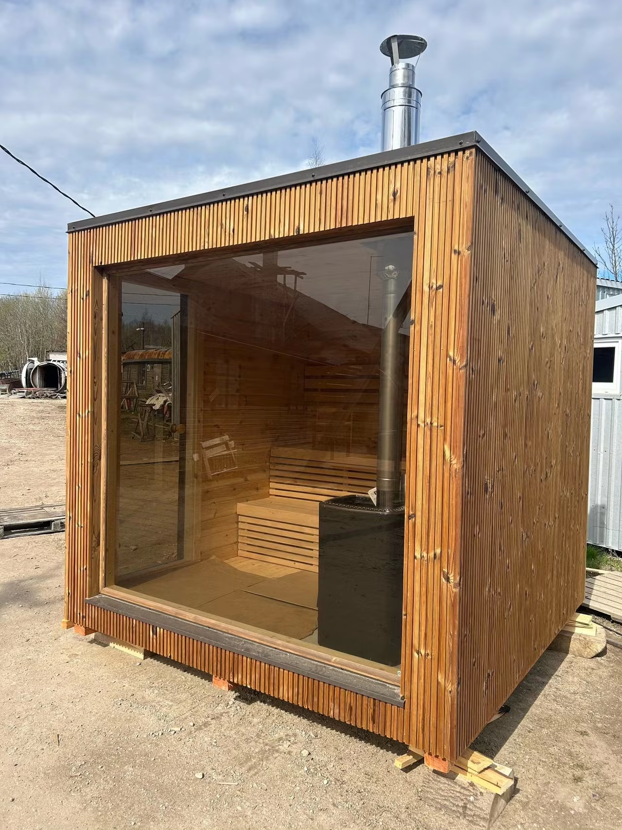 Wood-Fired Outdoor Sauna Cabin With Glass Front CSA-714 reference view 4