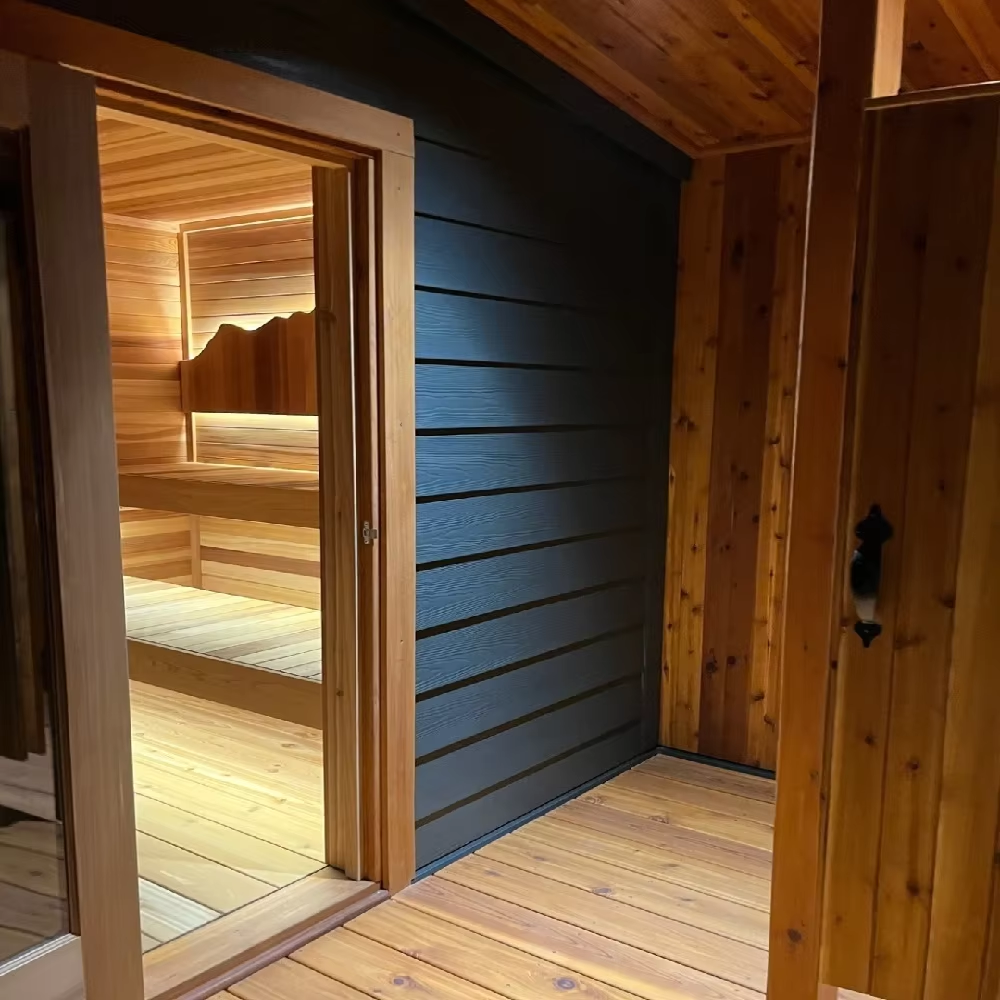 Black Frame Outdoor Sauna Cabin With Side Window CSA-716 reference view 4
