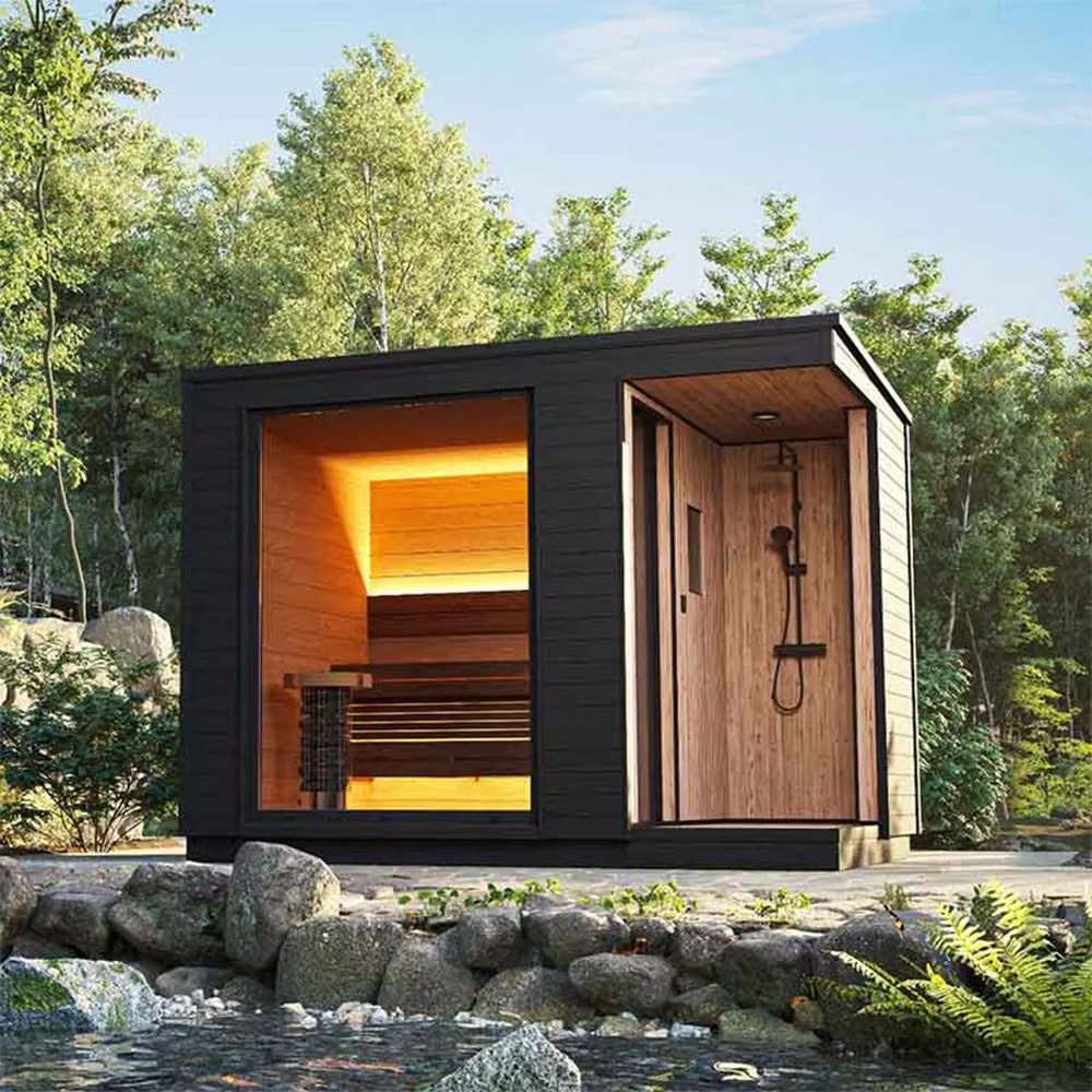 Outdoor Sauna Room With Shower Bay product image