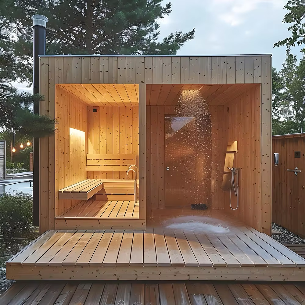 Outdoor Sauna Room With Shower Bay CSA-717 reference view 3