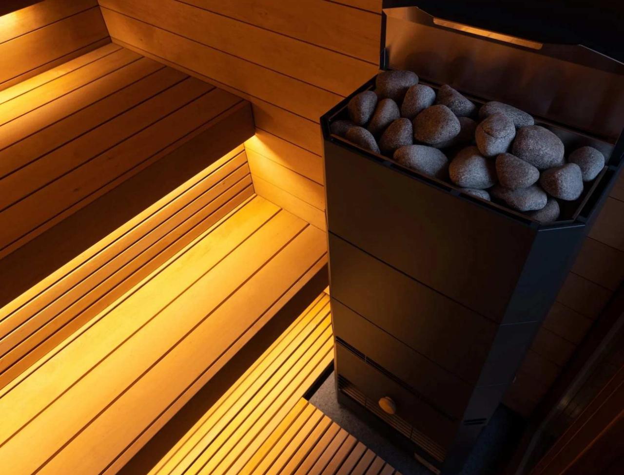 Hemlock Square Sauna Room with Black Exterior and Glass Front CSA-719 reference view 4