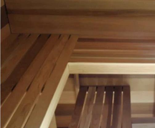 Canadian Red Cedar Square Sauna Room with Pitched Roof CSA-721 reference view 3