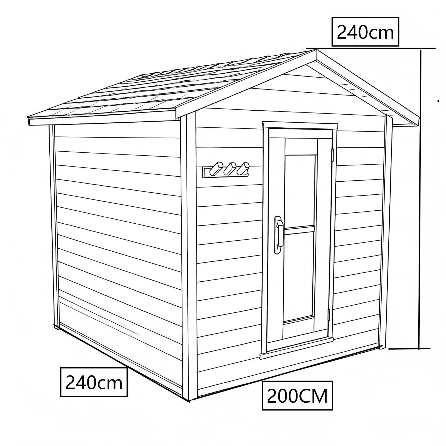 Canadian Red Cedar Square Sauna Room with Pitched Roof CSA-721 reference view 6
