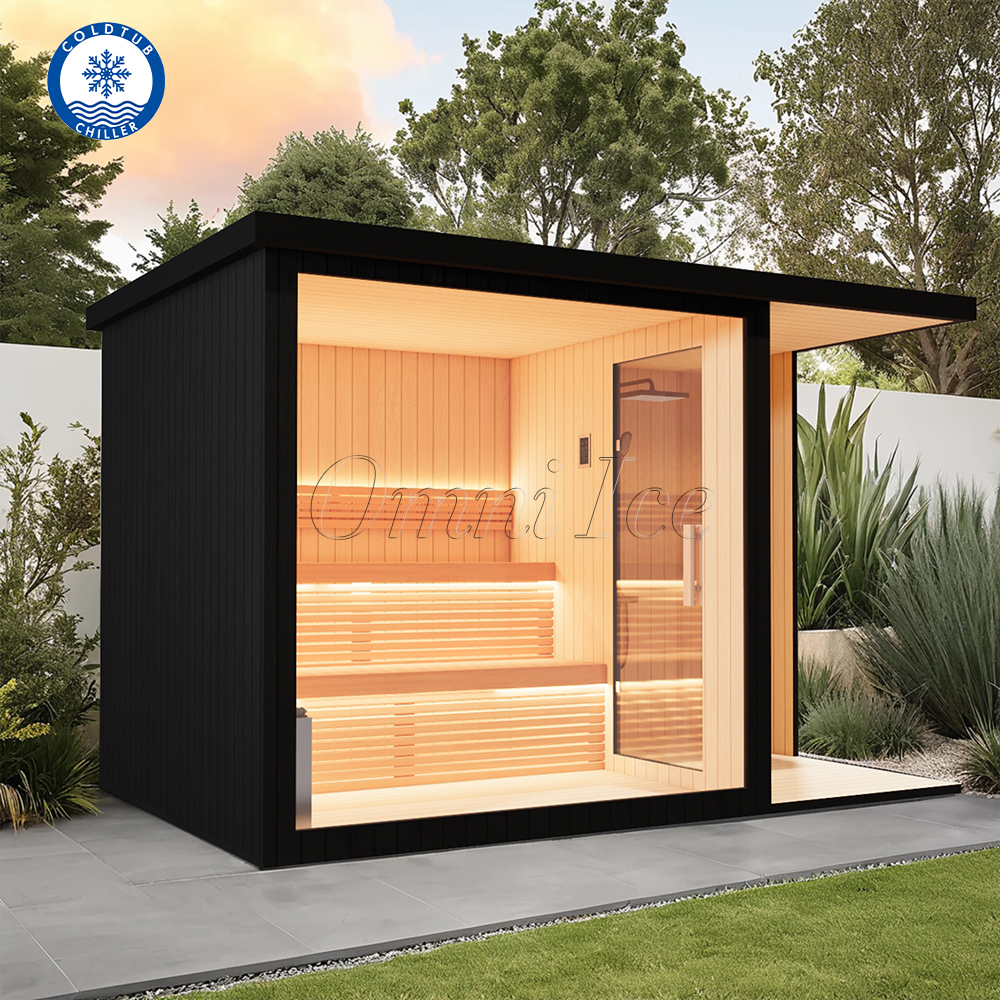 Compact Dual-Zone Outdoor Sauna with Integrated Shower CSA-723 reference view 2