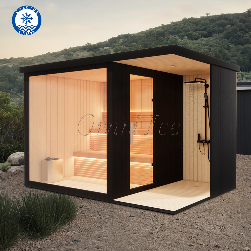 Compact Dual-Zone Outdoor Sauna with Integrated Shower CSA-723 reference view 3