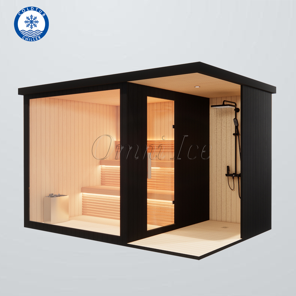 Compact Dual-Zone Outdoor Sauna with Integrated Shower CSA-723 reference view 4