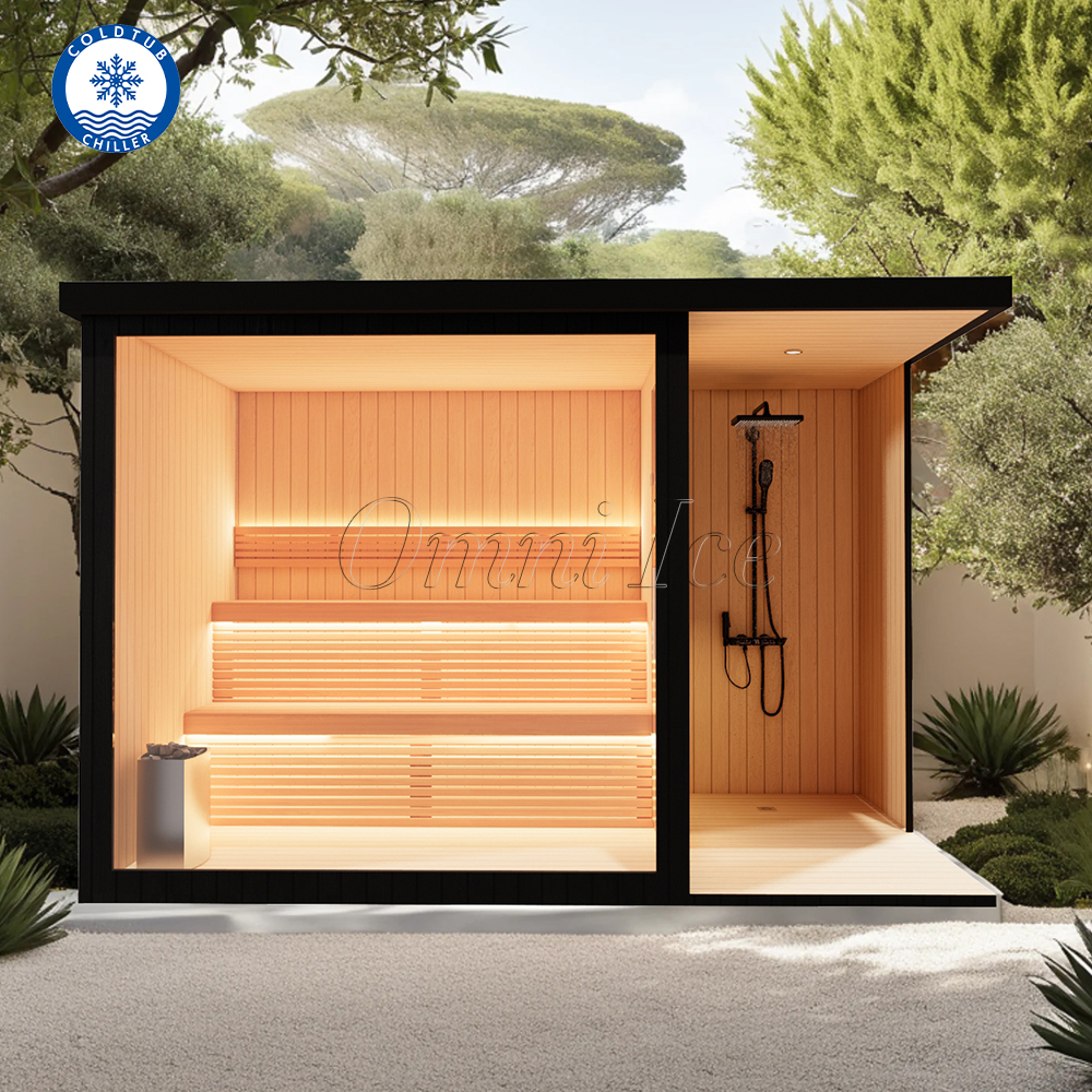 Compact Dual-Zone Outdoor Sauna with Integrated Shower CSA-723 reference view 5