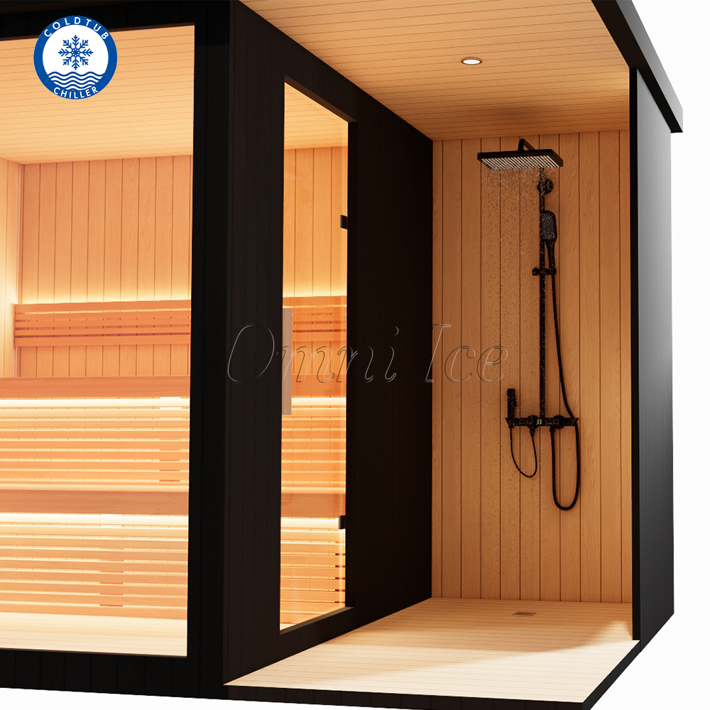 Compact Dual-Zone Outdoor Sauna with Integrated Shower CSA-723 reference view 6