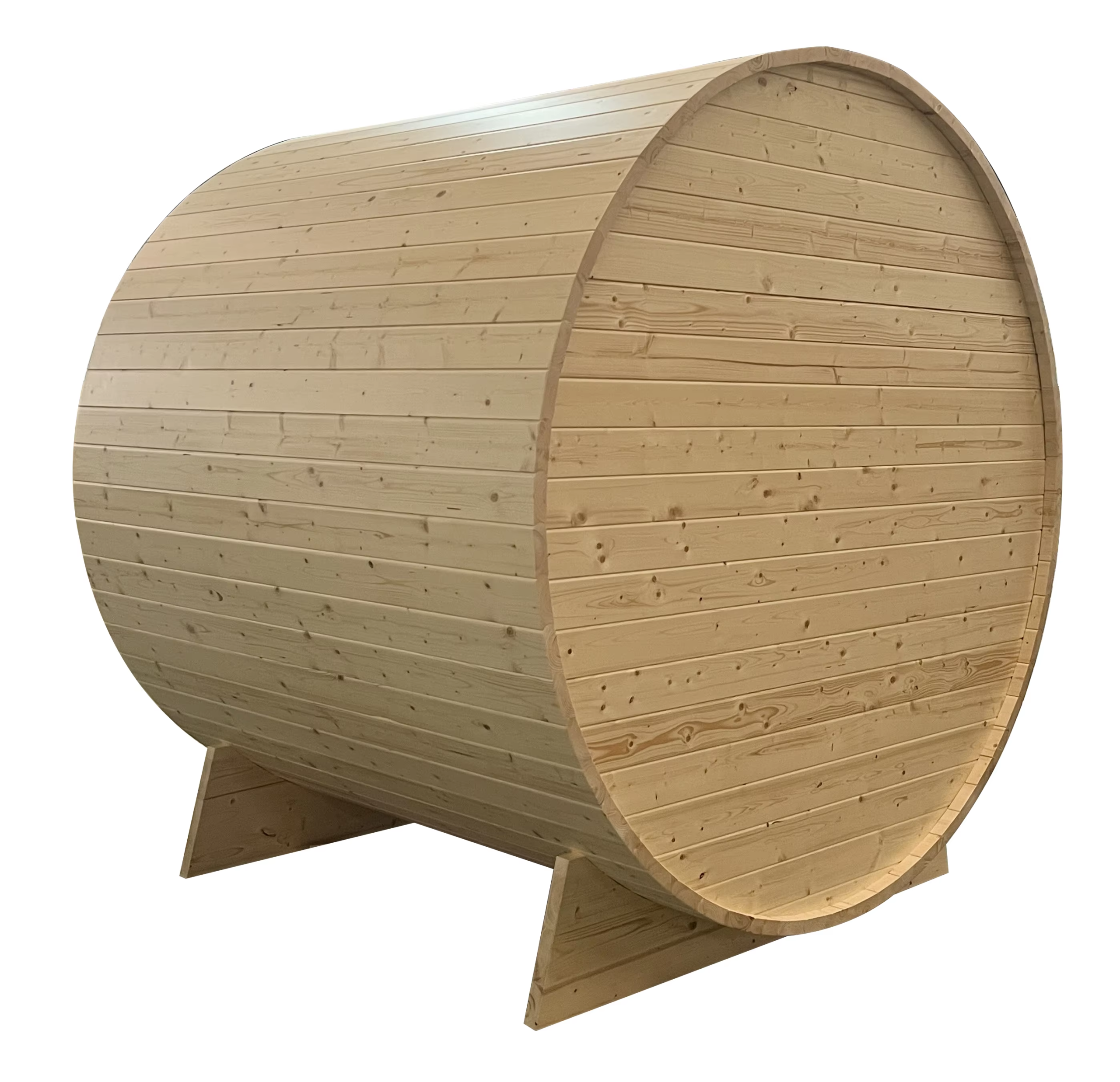 Light Wood Barrel Sauna Room with Panoramic Glass Door CSA-725 reference view 4