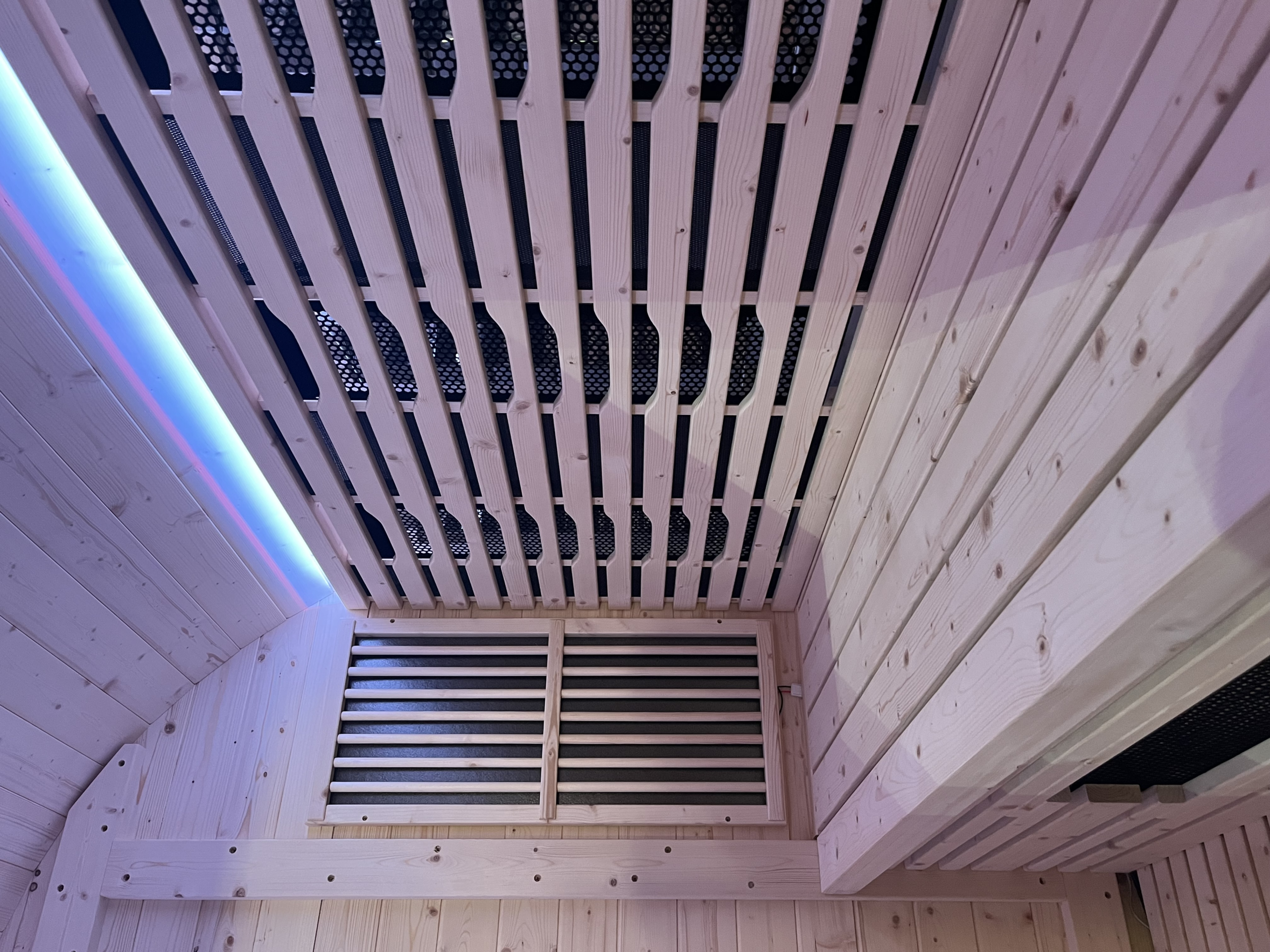 Light Wood Barrel Sauna Room with Panoramic Glass Door CSA-725 reference view 6