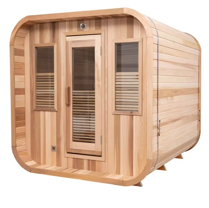 Light Wood Rounded Corner Outdoor Sauna Cabin CSA-726 reference view 6