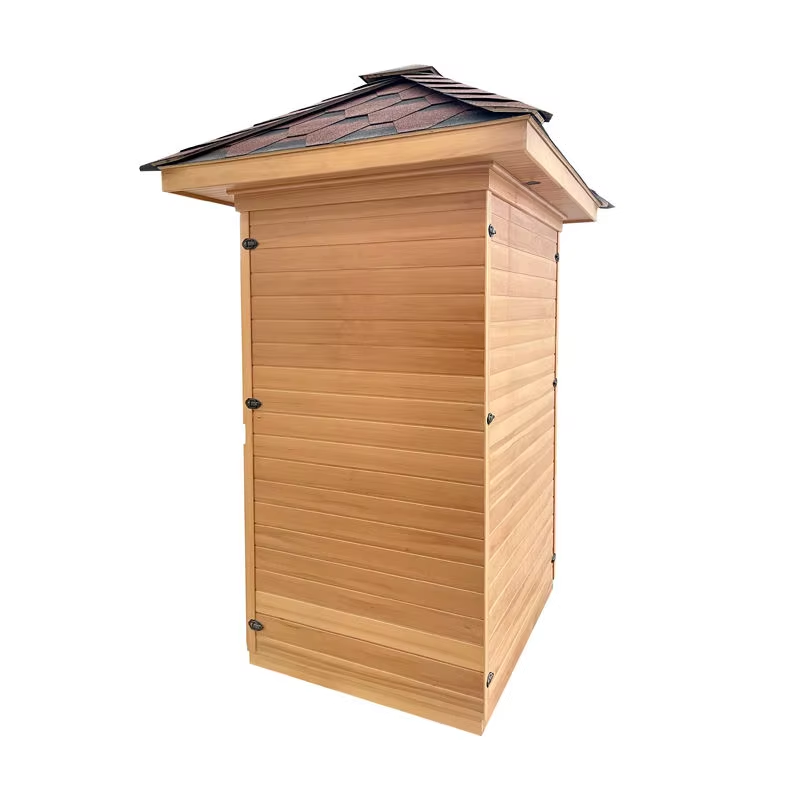 Compact Octagon Outdoor Sauna Room with Full Glass Door CSA-729 reference view 5