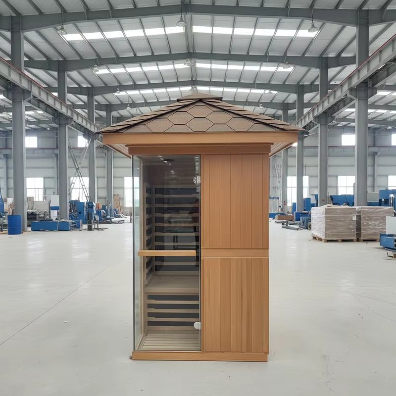 Compact Octagon Outdoor Sauna Room with Full Glass Door CSA-729 reference view 6