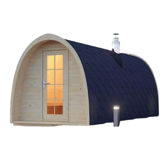 Large Arched Outdoor Sauna Pod with Panoramic Rear Window product image