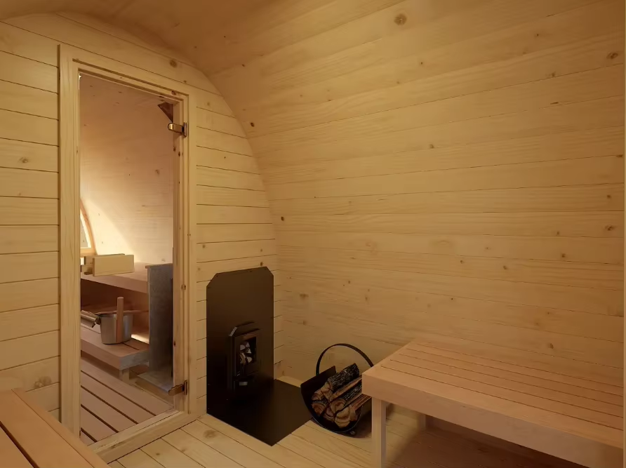 Large Arched Outdoor Sauna Pod with Panoramic Rear Window CSA-730 reference view 5