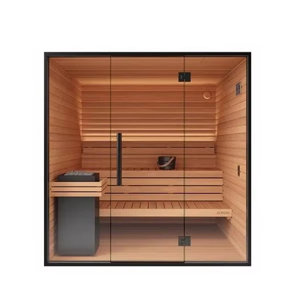 Black Exterior Glass-Front Outdoor Sauna Cabin CSA-734 reference view 5