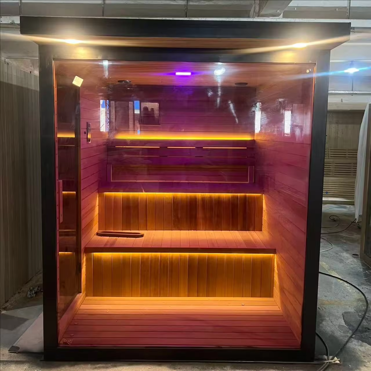 Commercial Black Glass Prefab Steam Sauna Room CSA-736 reference view 3