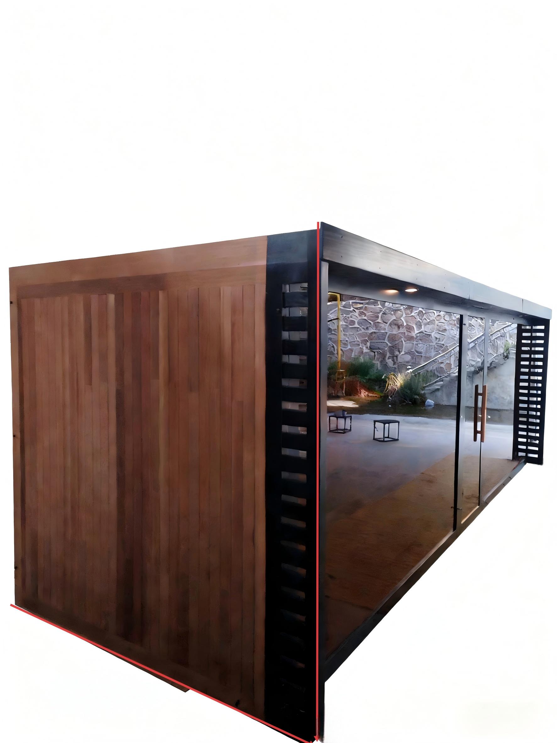 Commercial Red Cedar Long Sauna Room with Glass Front product image