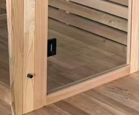 Red Cedar Square Sauna Room with Side Porch CSA-741 reference view 3