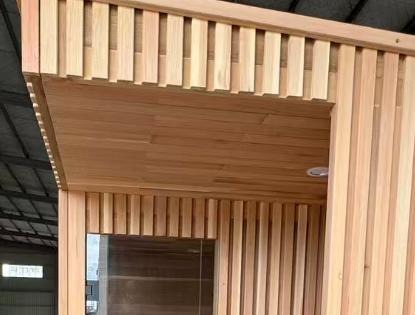 Red Cedar Square Sauna Room with Side Porch CSA-741 reference view 4
