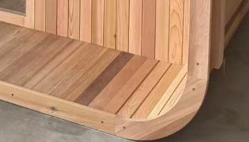 Red Cedar Square Sauna Room with Side Porch CSA-741 reference view 5