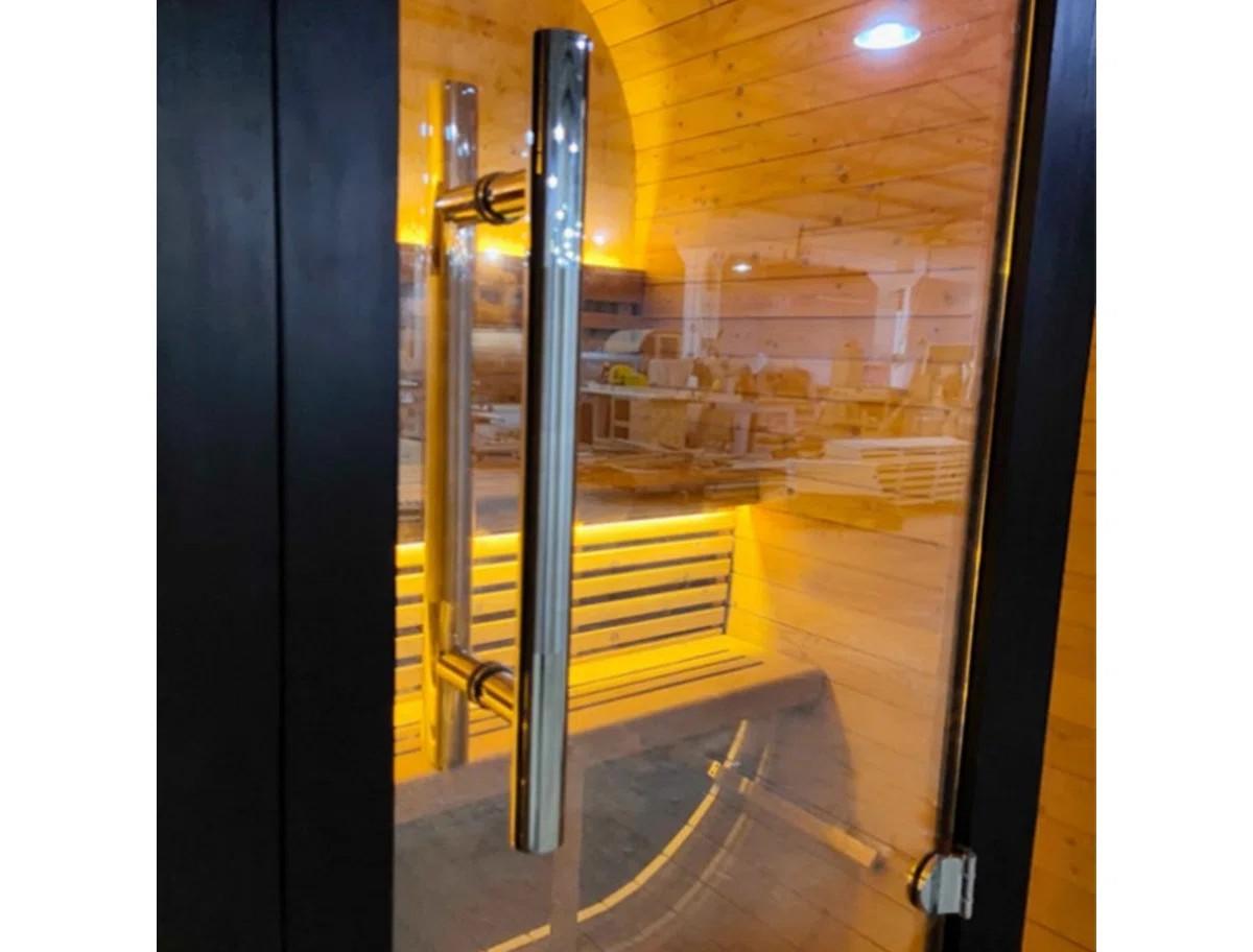Thermo Wood Black Arched Sauna Pod with Glass Front CSA-742 reference view 4