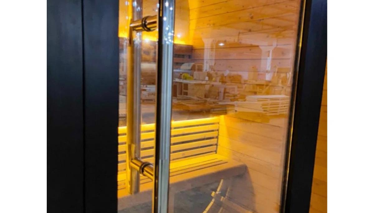 Thermo Wood Black Arched Sauna Pod with Glass Front CSA-742 reference view 5