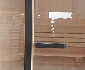 Finland Pine Compact Black Frame Sauna Pod with Glass Door CSA-743 reference view 3