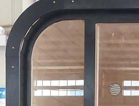 Finland Pine Compact Black Frame Sauna Pod with Glass Door CSA-743 reference view 4