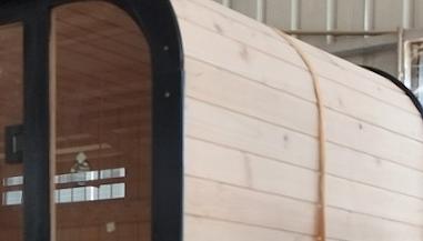 Finland Pine Compact Black Frame Sauna Pod with Glass Door CSA-743 reference view 5